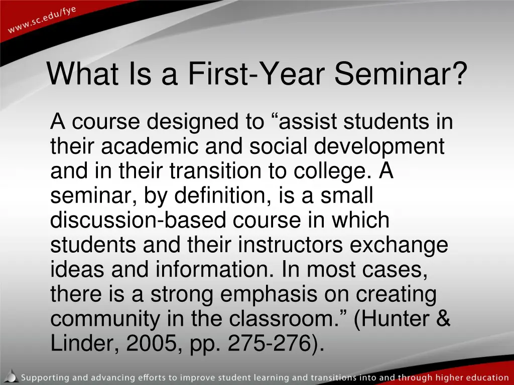 what is a first year seminar