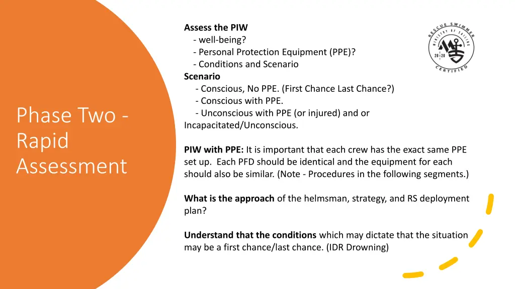 assess the piw well being personal protection