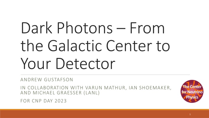 dark photons from the galactic center to your