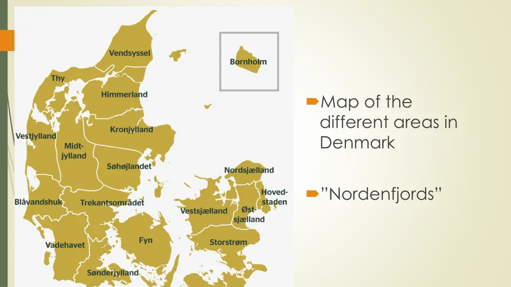 map of the different areas in denmark