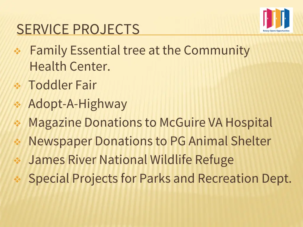 service projects family essential tree