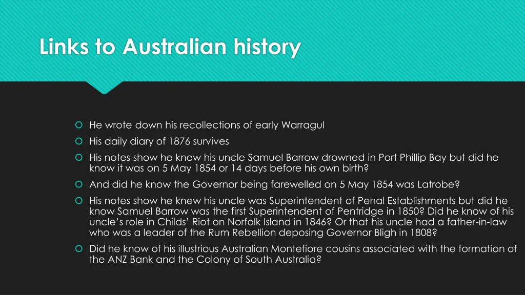 links to australian history