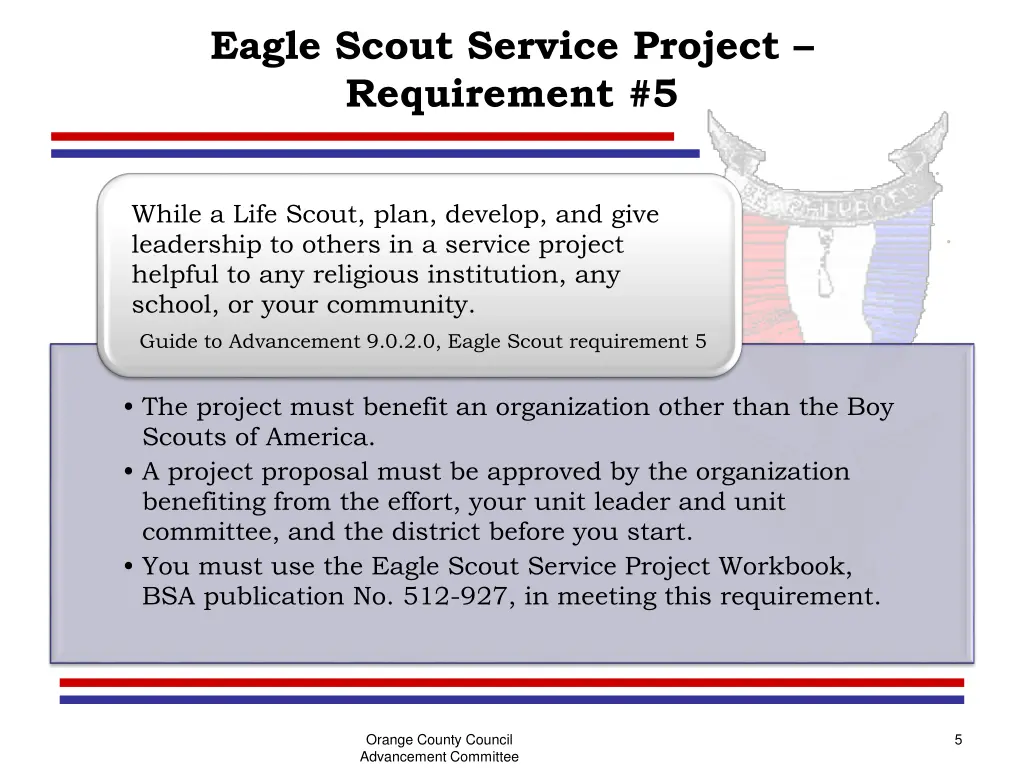 eagle scout service project requirement 5