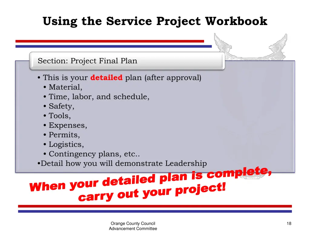 using the service project workbook 1