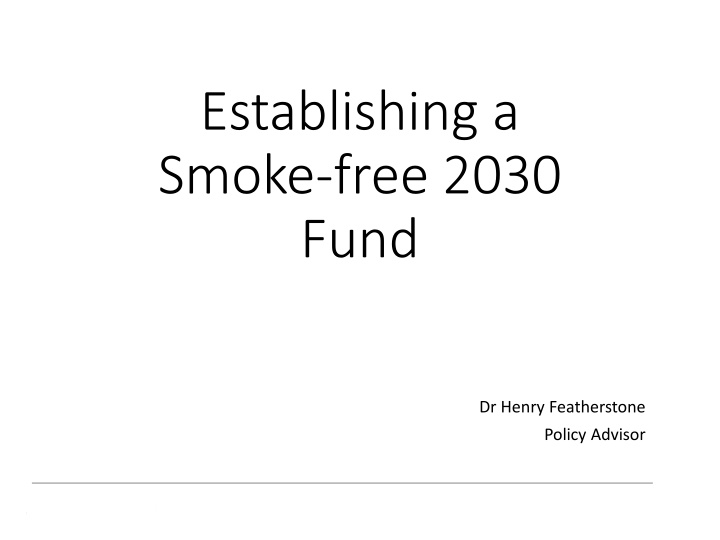 establishing a smoke free 2030 fund