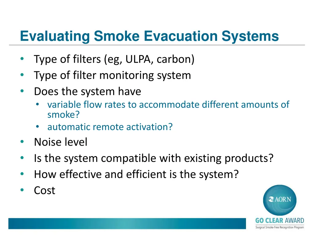 evaluating smoke evacuation systems