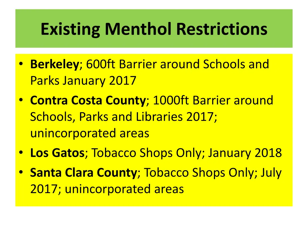 existing menthol restrictions 1