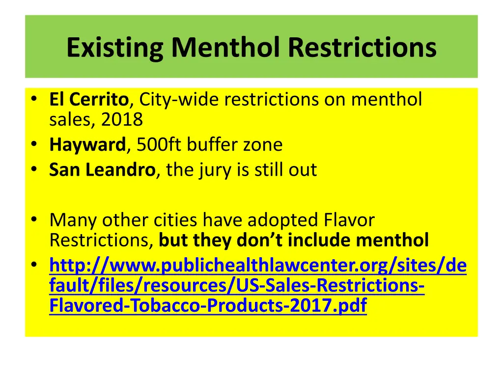 existing menthol restrictions 2