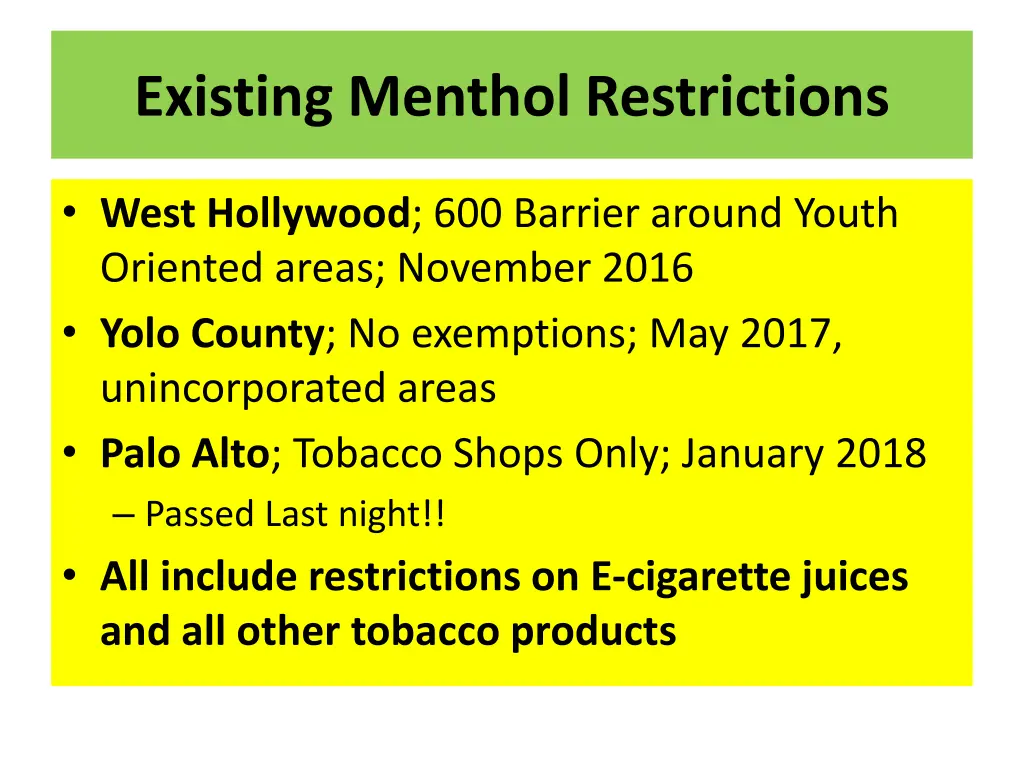 existing menthol restrictions 3