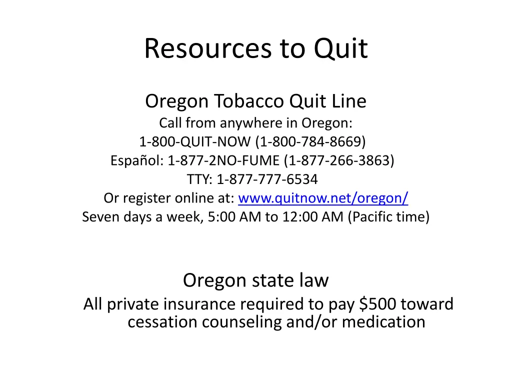 resources to quit