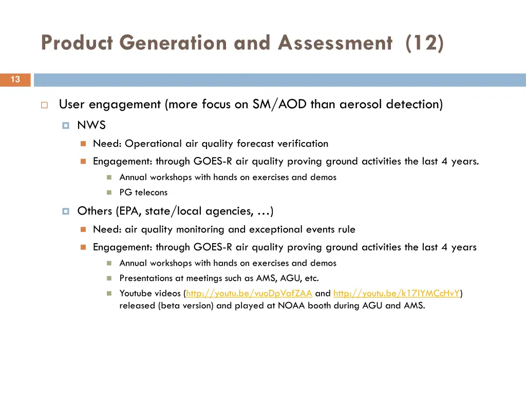 product generation and assessment 12