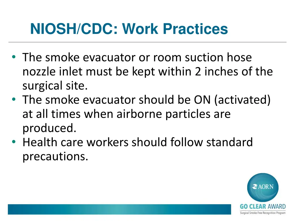 niosh cdc work practices