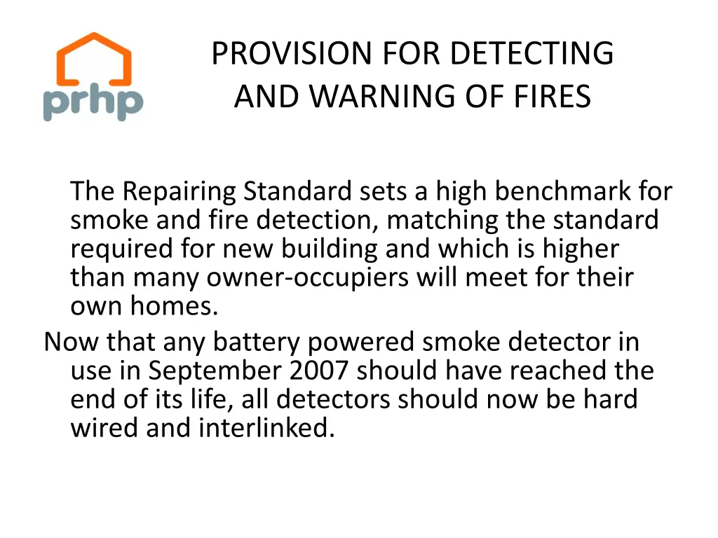 provision for detecting and warning of fires 1