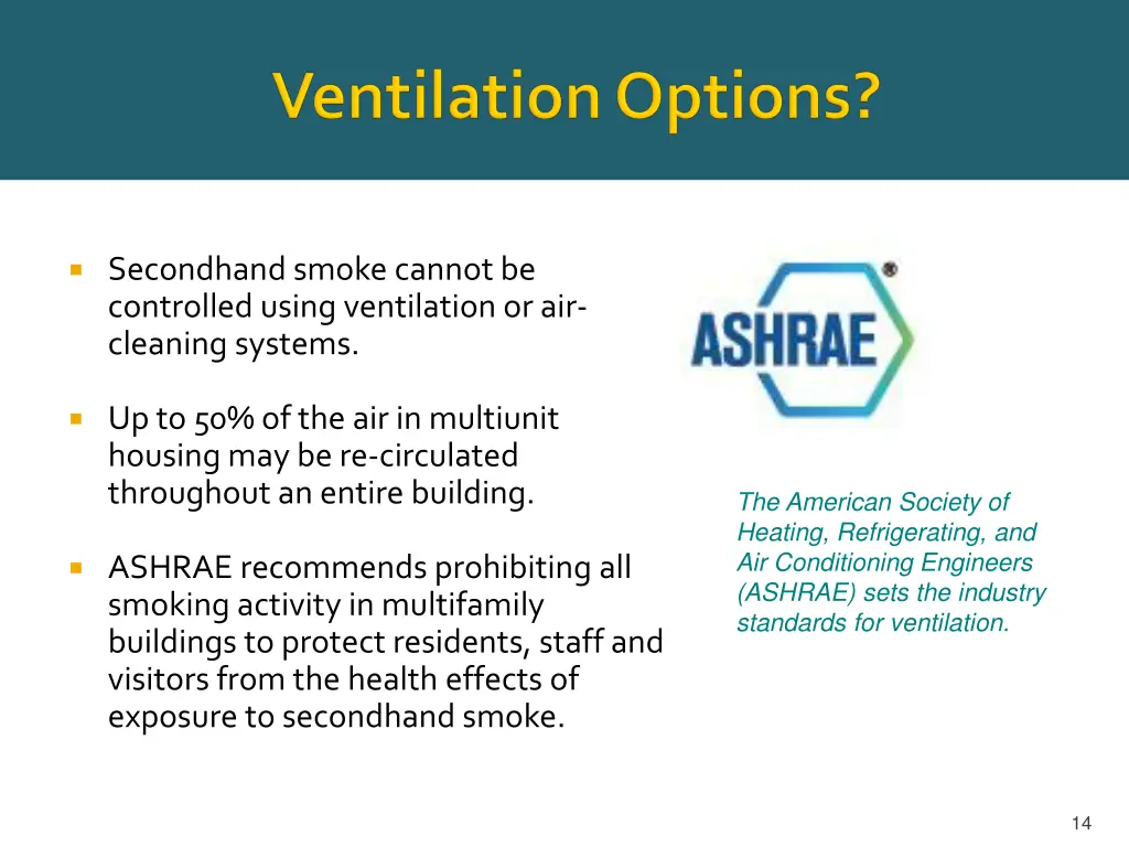 secondhand smoke cannot be controlled using