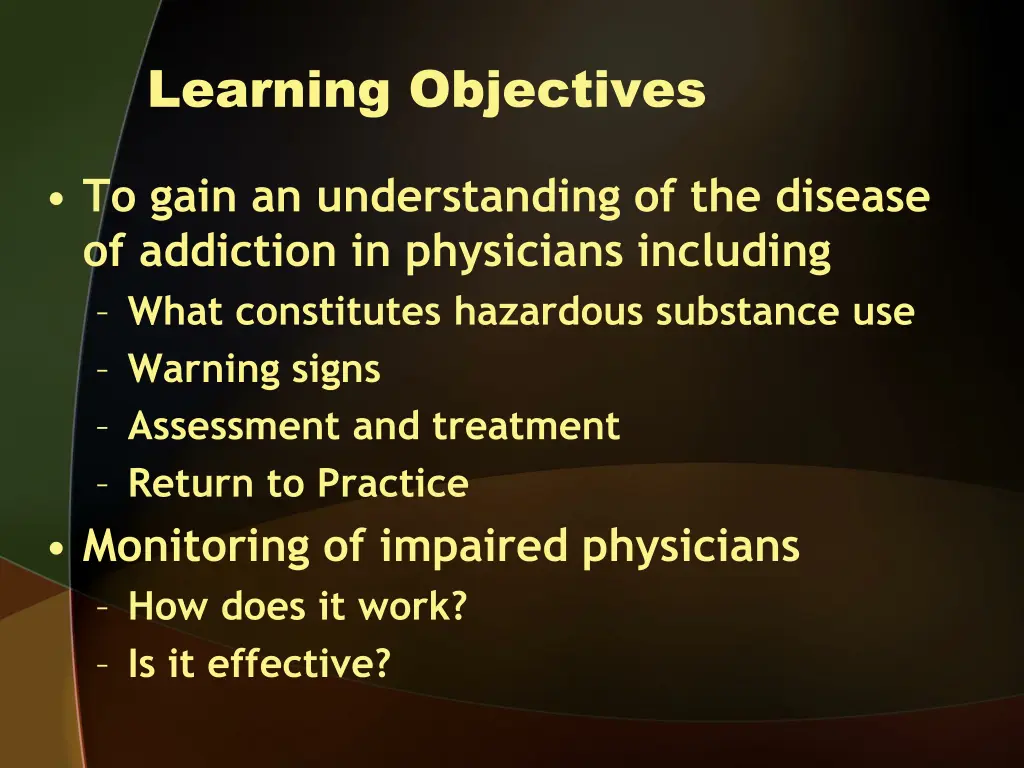 learning objectives