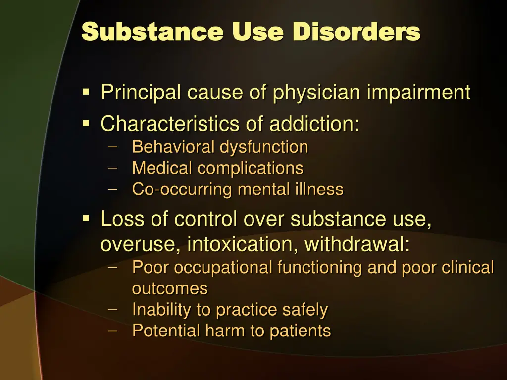 substance use disorders substance use disorders