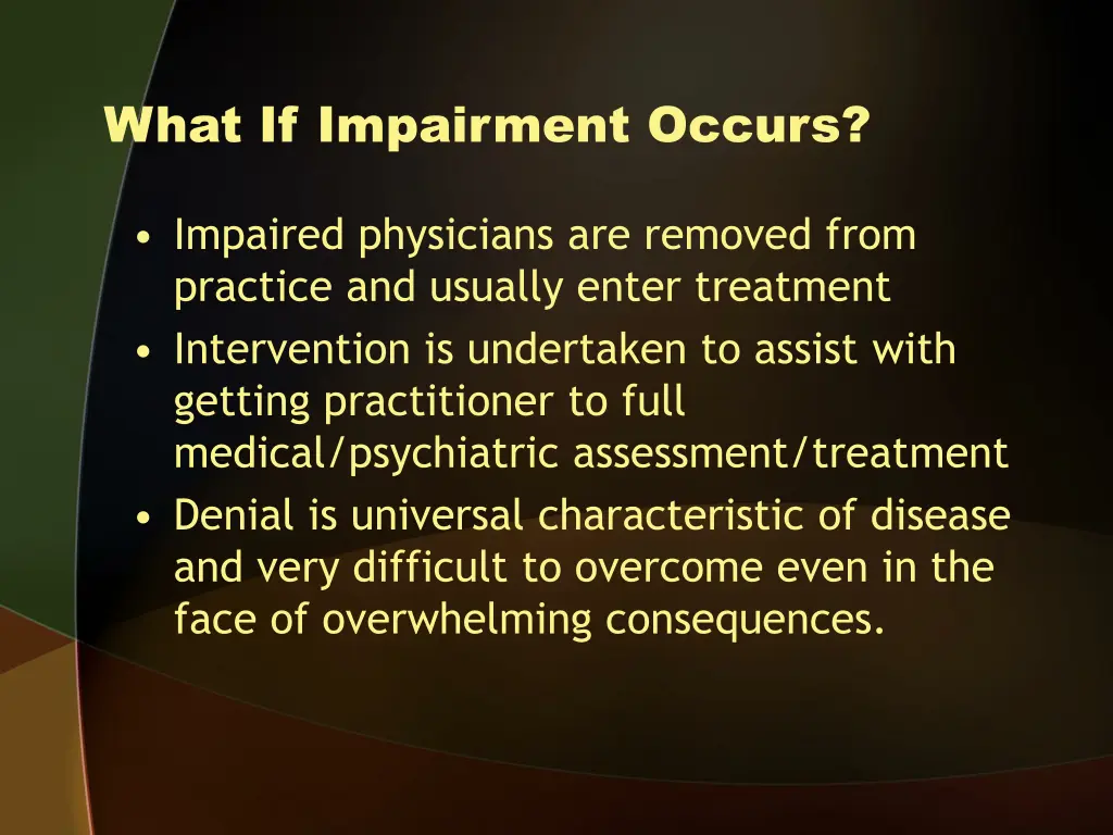 what if impairment occurs