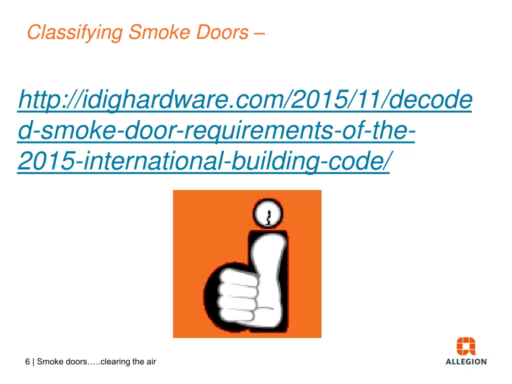 classifying smoke doors