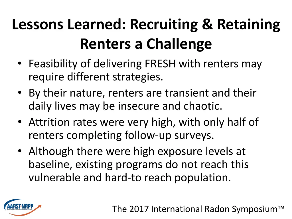 lessons learned recruiting retaining renters