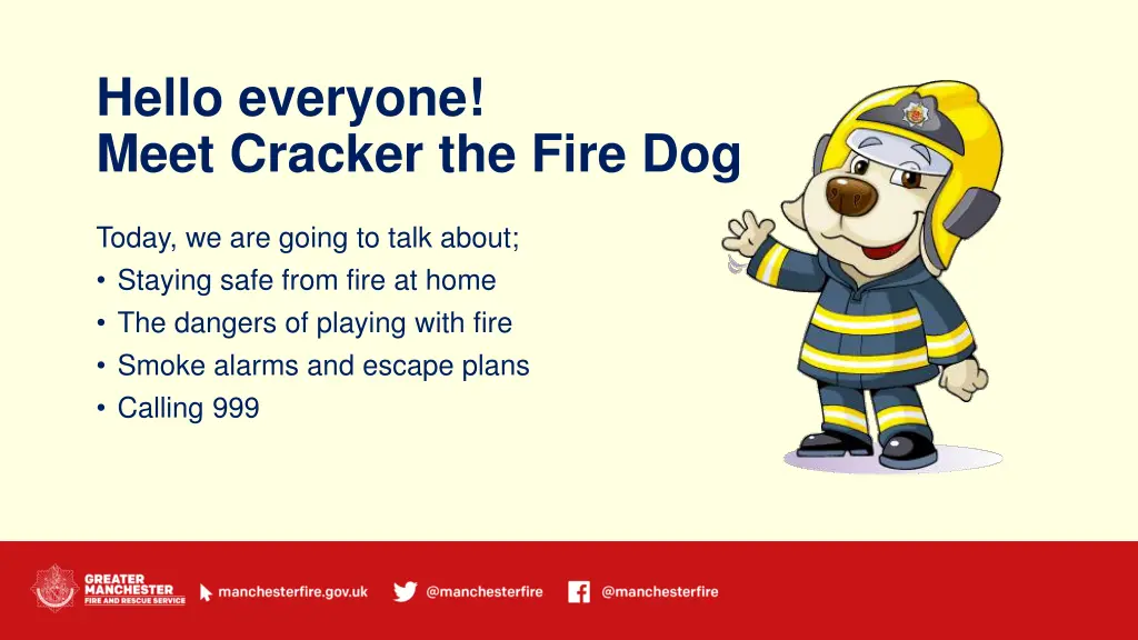 hello everyone meet cracker the fire dog