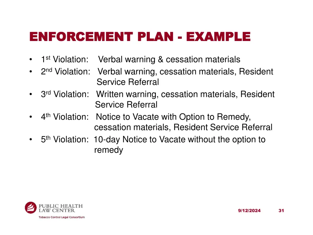 enforcement plan enforcement plan example