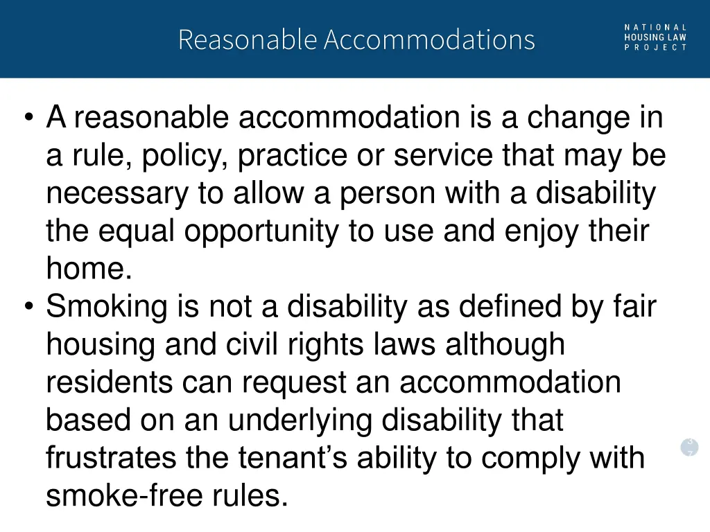 reasonable accommodations