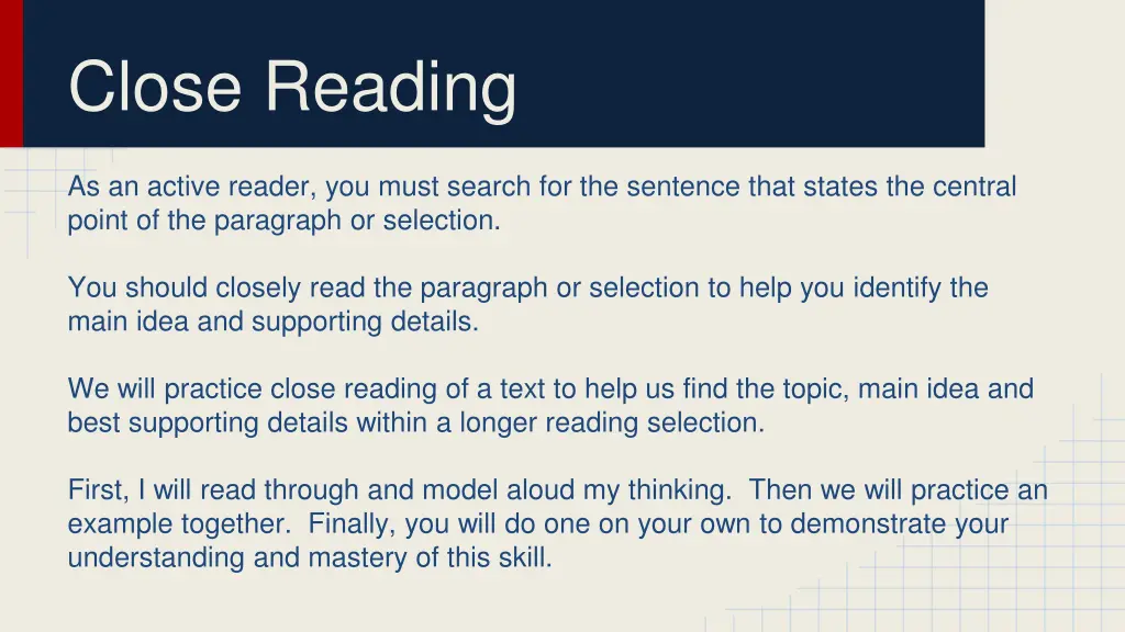 close reading