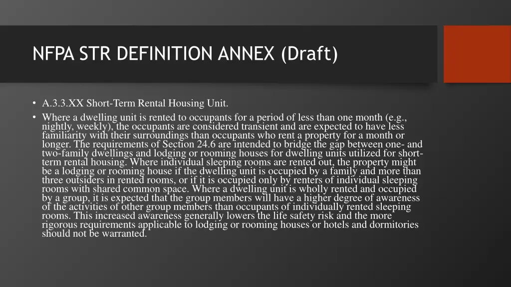 nfpa str definition annex draft