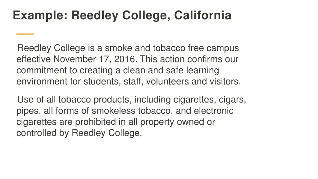 example reedley college california