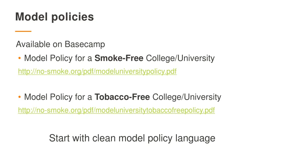 model policies