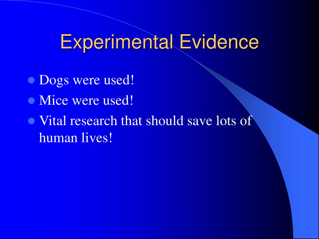 experimental evidence