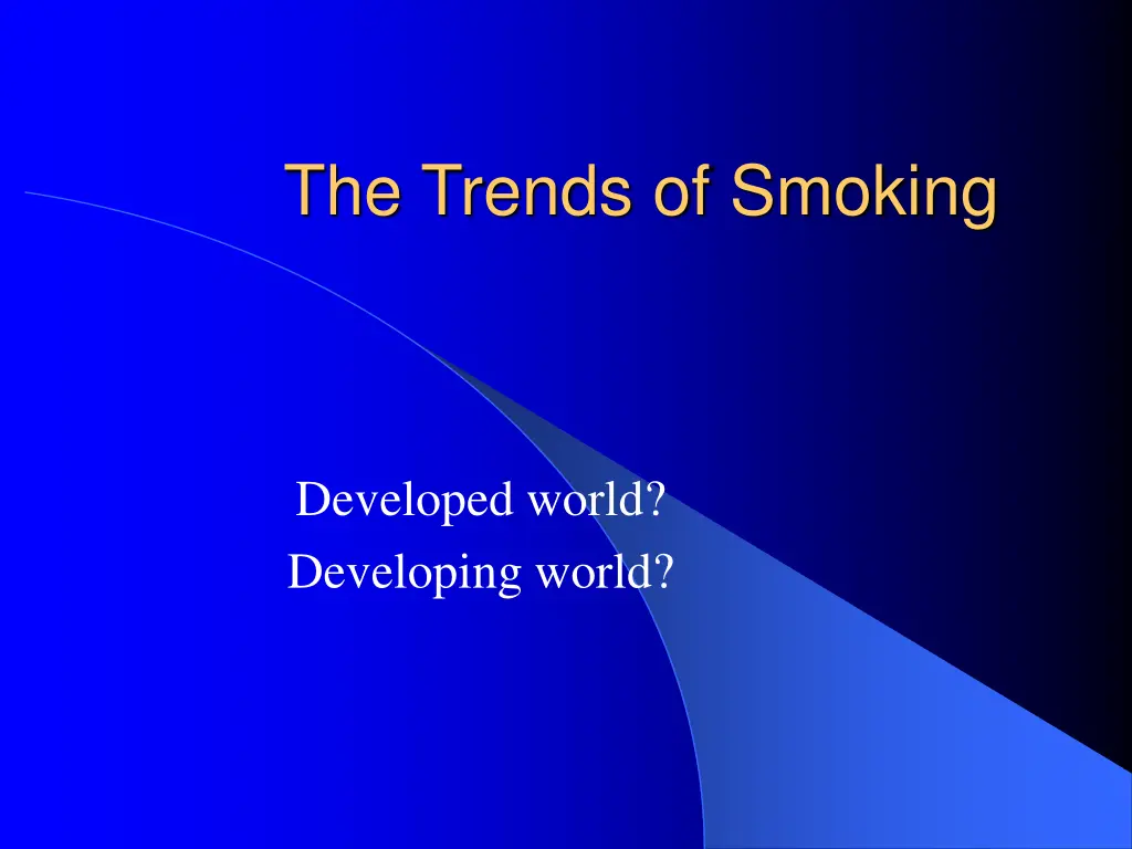 the trends of smoking