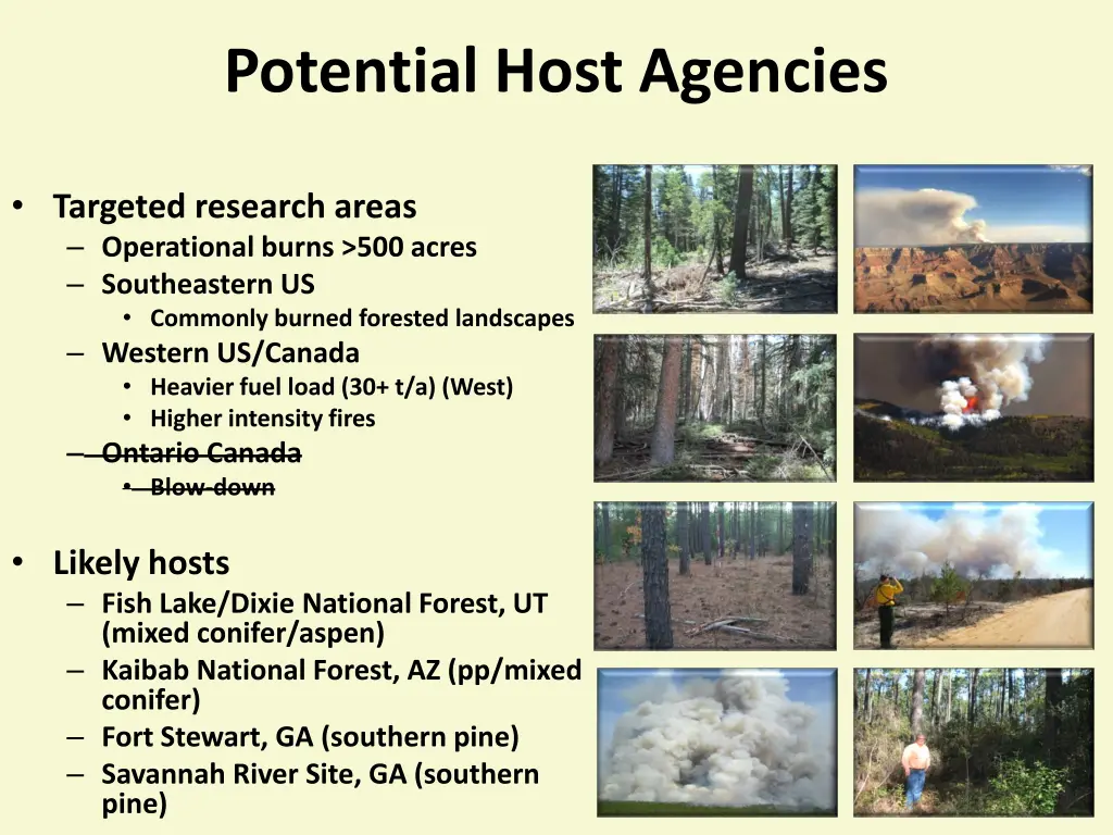 potential host agencies