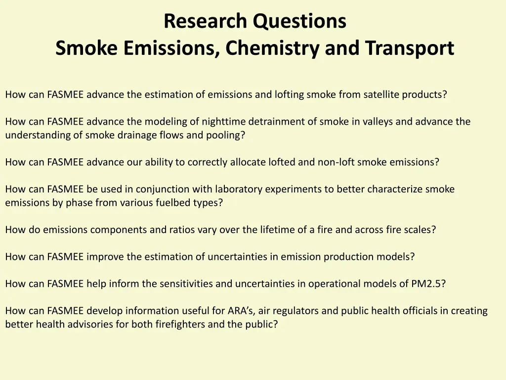 research questions