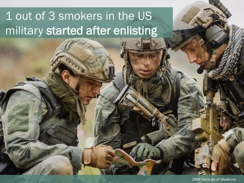 1 out of 3 smokers in the us military started