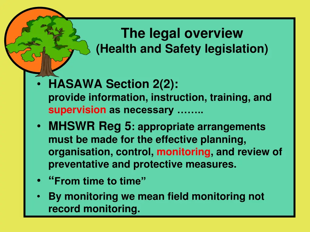 the legal overview health and safety legislation