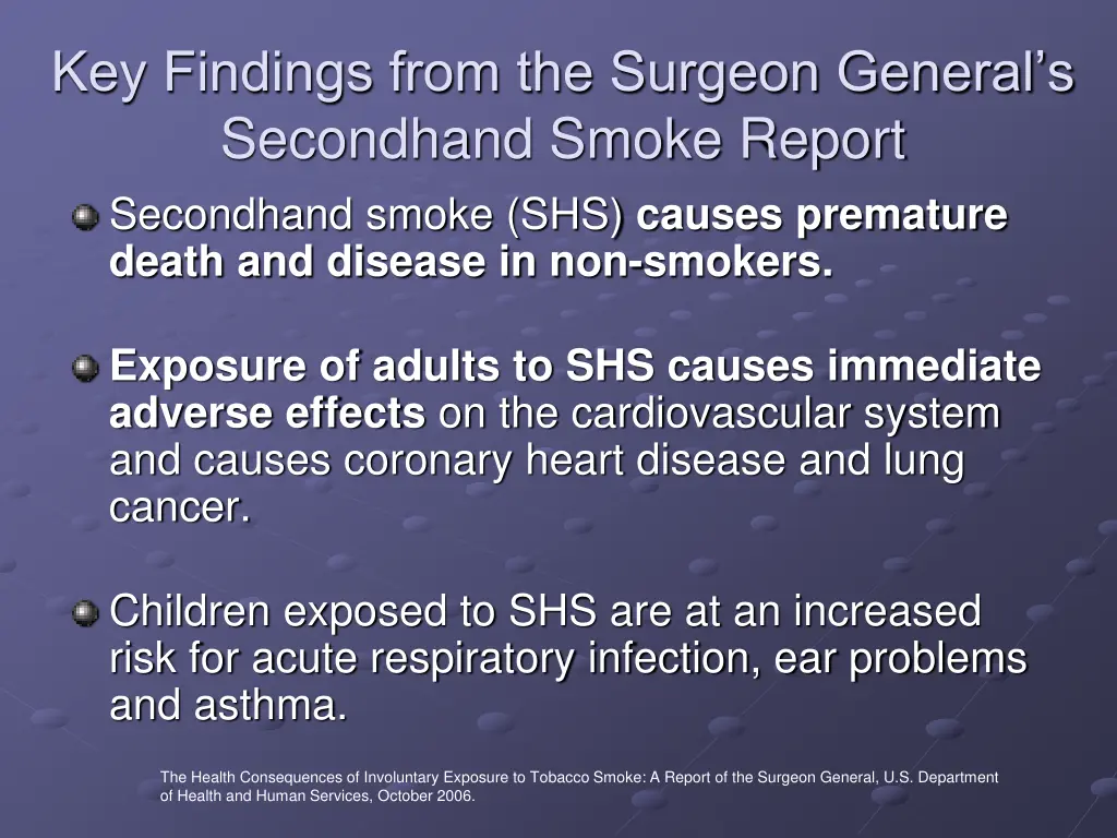 key findings from the surgeon general