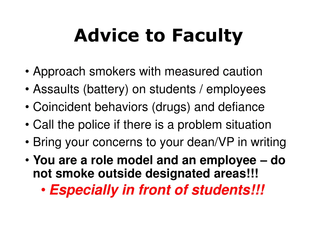 advice to faculty