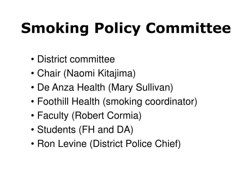 smoking policy committee