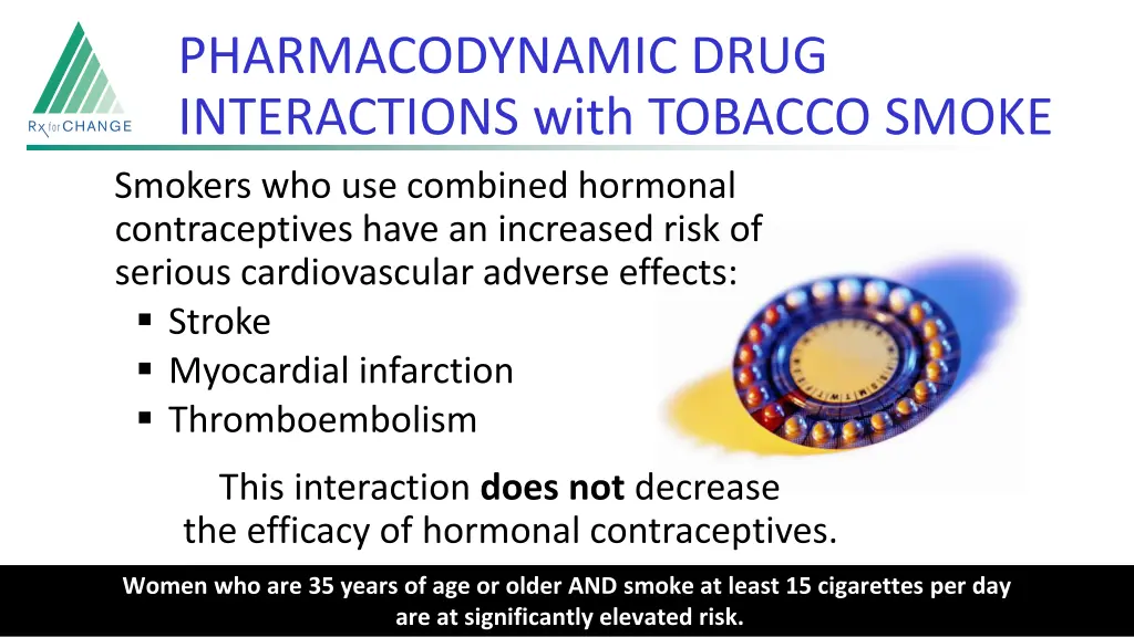 pharmacodynamic drug interactions with tobacco