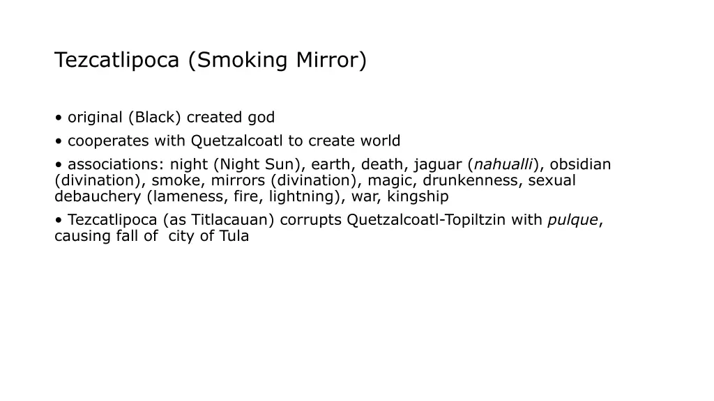 tezcatlipoca smoking mirror