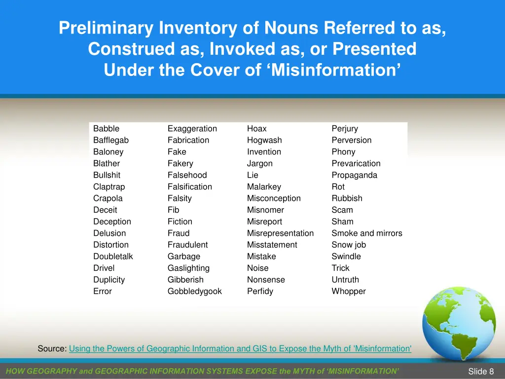 preliminary inventory of nouns referred