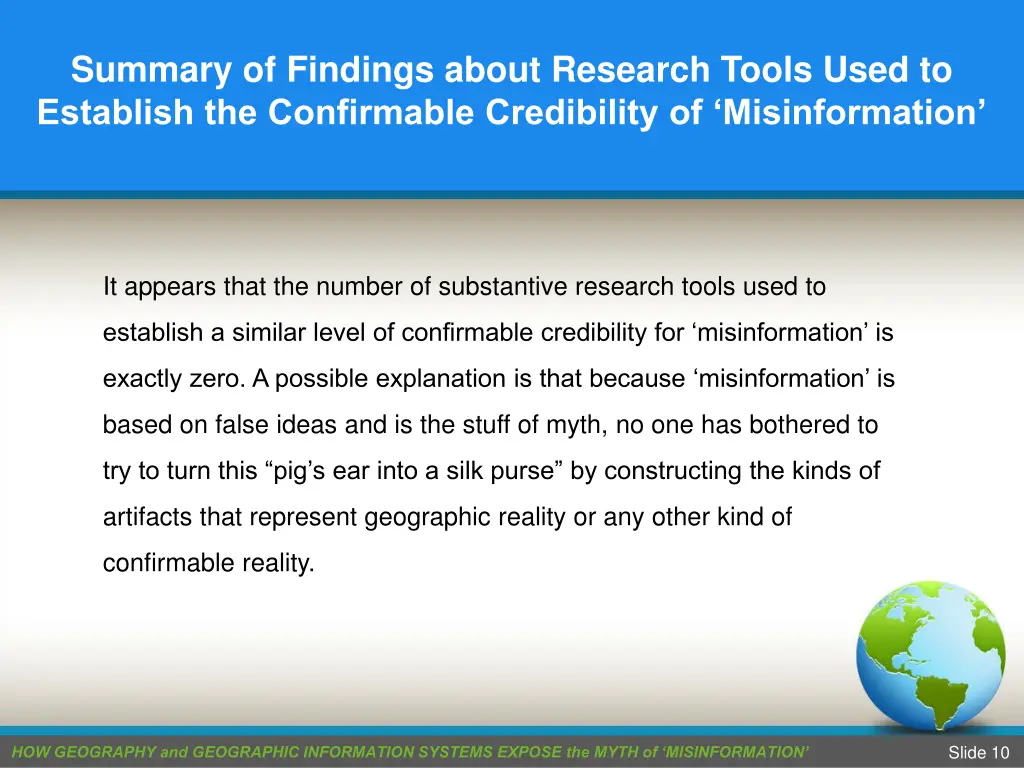 summary of findings about research tools used