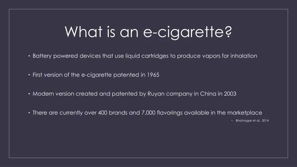 what is an e cigarette