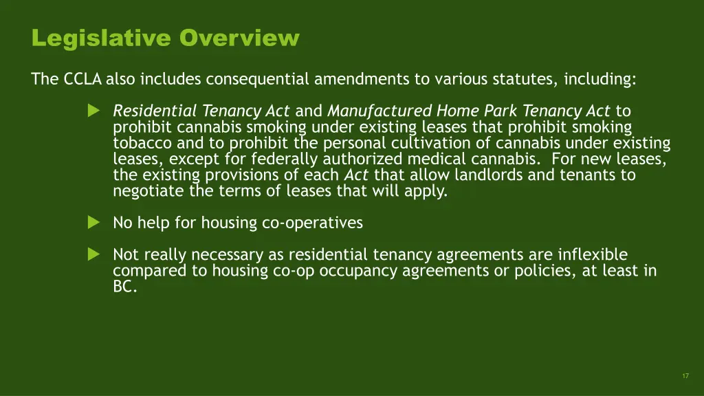 legislative overview 9