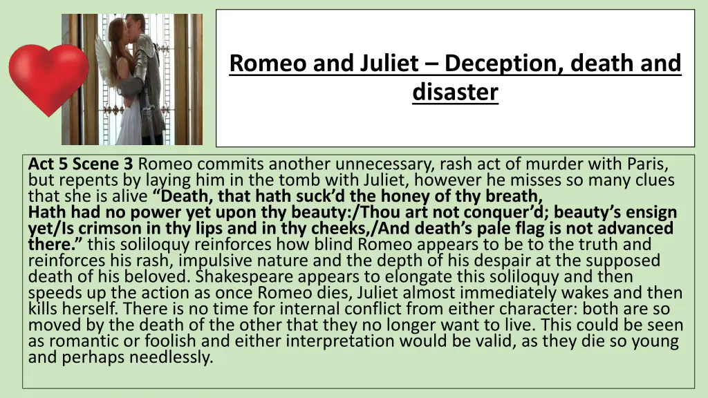 romeo and juliet deception death and disaster