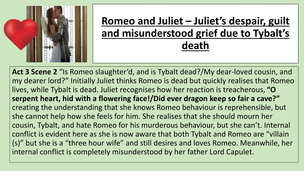 romeo and juliet juliet s despair guilt