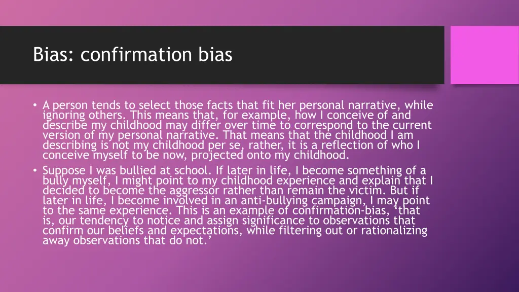 bias confirmation bias