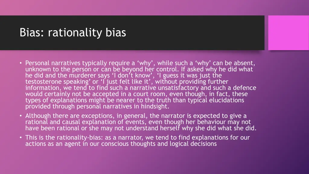 bias rationality bias