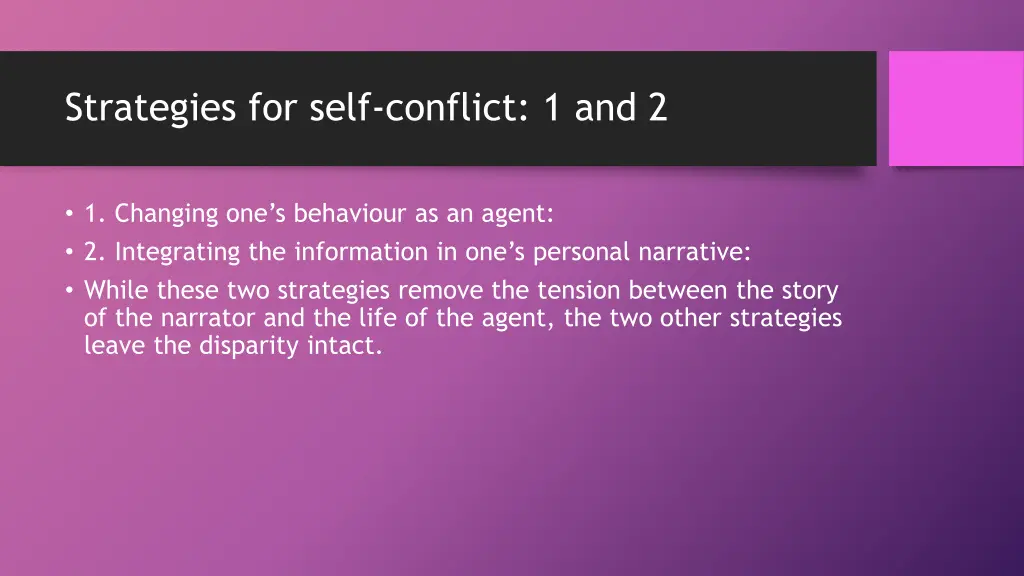 strategies for self conflict 1 and 2